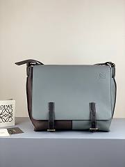 LOEWE | Military Messenger Bag Gray/Dark Brown - B553A1 - 30 x 25 x 15cm - 1