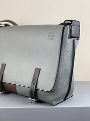 LOEWE | Military Messenger Bag Gray/Dark Brown - B553A1 - 30 x 25 x 15cm - 5