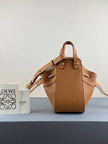 LOEWE | Mini Tan Drawstring Hammock bag in Grain - 19.5 x 17 x 11cm