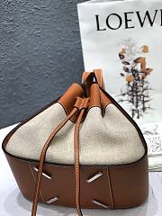 LOEWE | Tan/Natural Drawstring Hammock Linen bag - 32 x 28 x 15 cm - 6