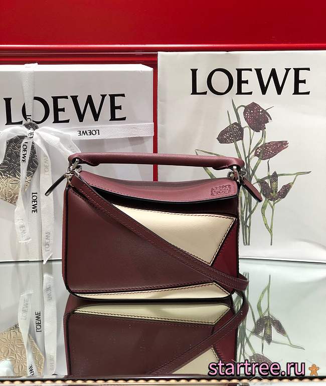 LOEWE | Mini Silver Redwine/Creme bag - 322.30.U - 18 x 12.5 x 8cm - 1