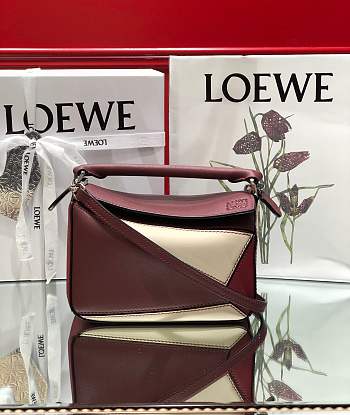 LOEWE | Mini Silver Redwine/Creme bag - 322.30.U - 18 x 12.5 x 8cm
