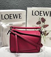 LOEWE | Mini Silver Rose Purple Puzzle bag - 322.30.U - 18 x 12.5 x 8cm - 1