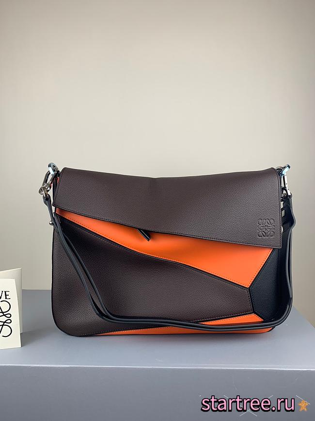 LOEWE | Puzzle Messenger Bag Dark Brown/Orange- 37 x 25 x 9cm - 1