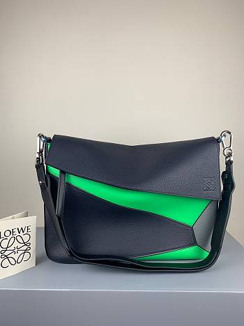 LOEWE | Puzzle Messenger Bag Dark Black/Green- 37 x 25 x 9cm