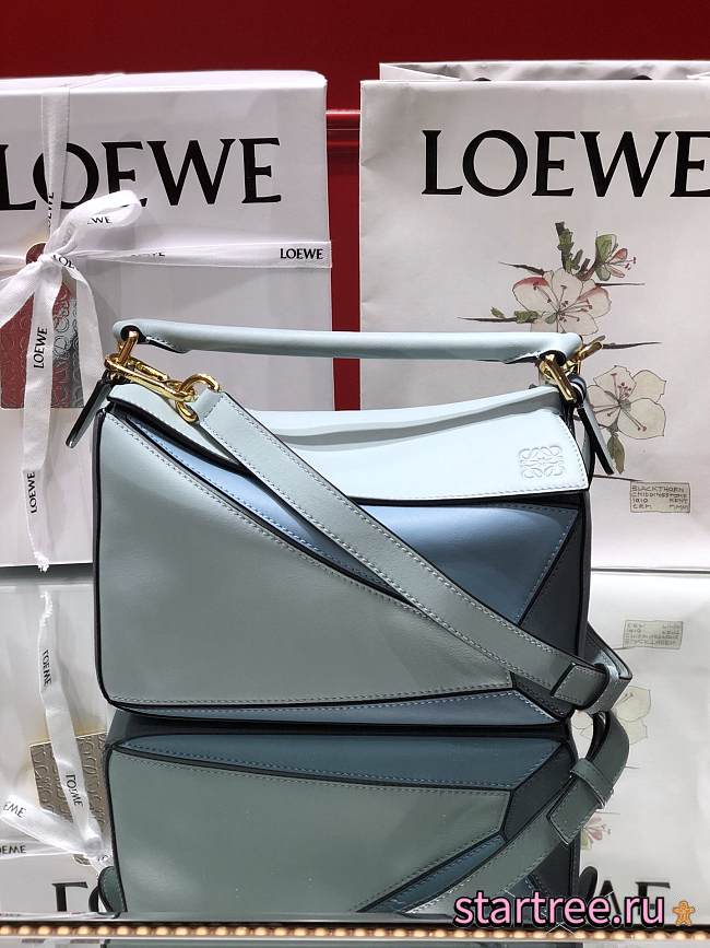 LOEWE | Small light blue Puzzle bag - 24 x 14 x 11 cm - 1