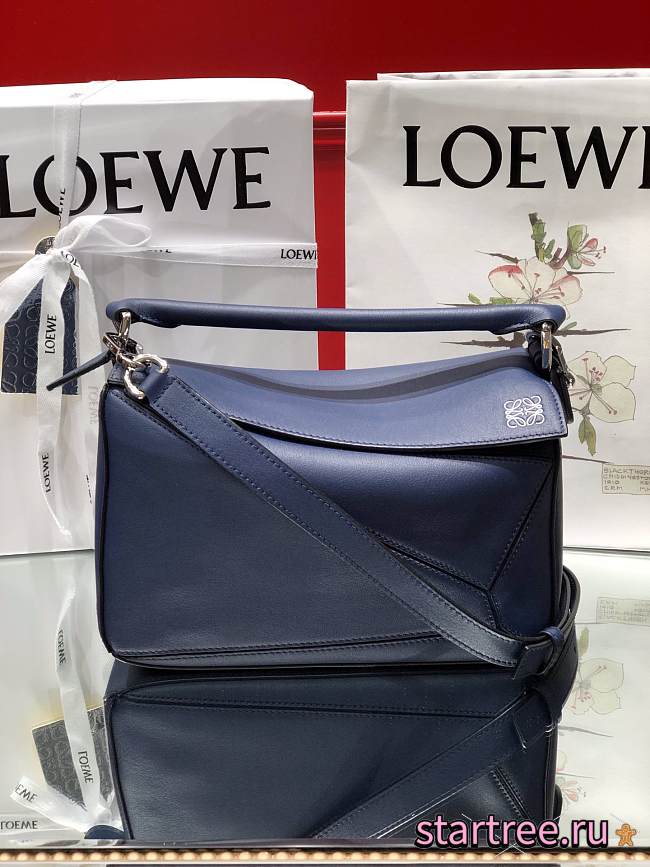 LOEWE | Small Dark Blue Puzzle bag - 24 x 14 x 11 cm - 1