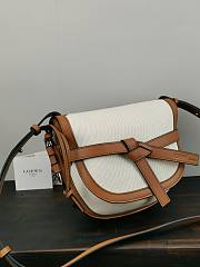 LOEWE | Small Ecru/Tan Gate Bag - A650T2 - 20 x 19 x 11 cm - 6