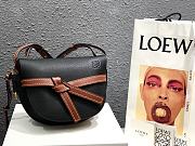 LOEWE | Small Black Gate bag in soft grained - 32112T - 20 x 19 x 11.5 cm - 1