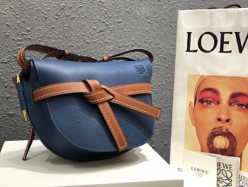 LOEWE | Small Blue Gate bag in soft grained - 32112T - 20 x 19 x 11.5 cm