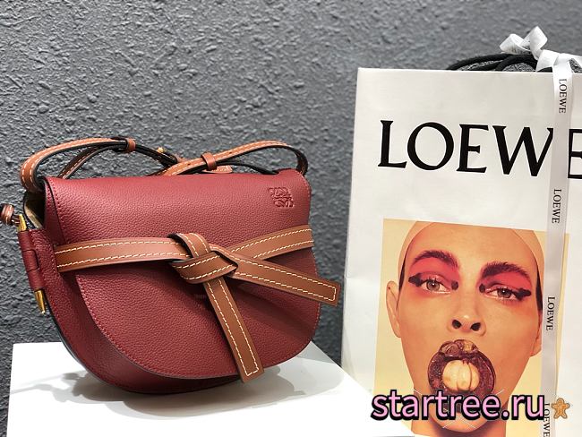 Loewe | Small Red Gate bag in soft grained - 321.12.T - 20 x 19 x 11.5cm - 1