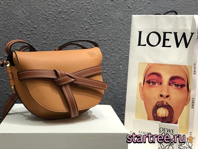Loewe | Small Light Caramel Gate bag in soft grained - 321.12.T - 20 x 19 x 11.5cm - 1