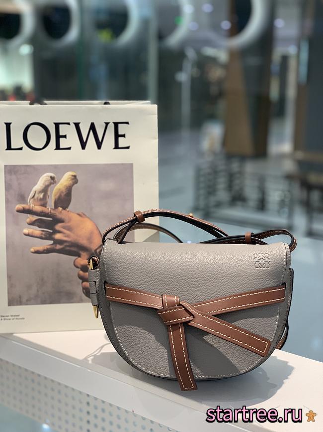 Loewe | Small Grey Gate bag in soft grained - 321.12.T - 20 x 19 x 11.5cm - 1