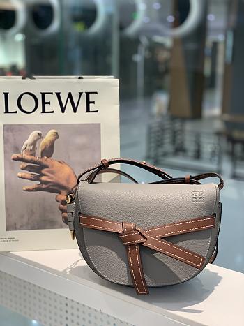 Loewe | Small Grey Gate bag in soft grained - 321.12.T - 20 x 19 x 11.5cm