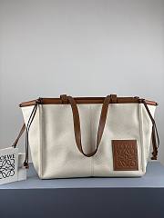 LOEWE | Cushion tote bag in canvas and calfskin - 330.02A - 35 x 27 x 19cm - 1