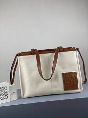 LOEWE | Cushion tote bag in canvas and calfskin - 330.02A - 35 x 27 x 19cm - 2