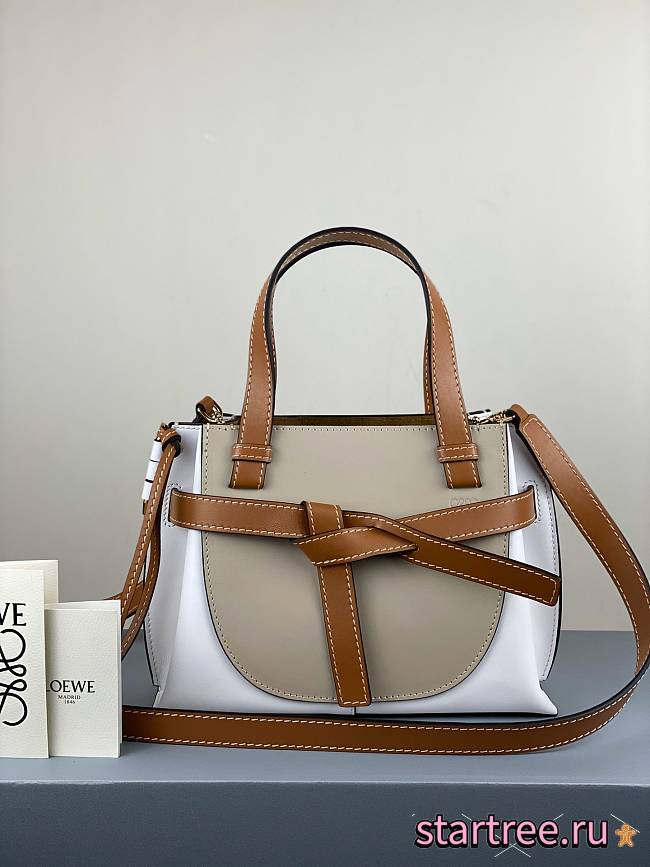 LOEWE | Mini Gate Top Handle White bag - 321.12.Z - 25 x 18 x 10cm - 1
