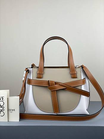 LOEWE | Mini Gate Top Handle White bag - 321.12.Z - 25 x 18 x 10cm