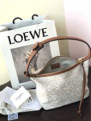 LOEWE | Small Cubi bag in Anagram Ecru/Tan - A906K7 - 21 x 12 x 17 cm - 3