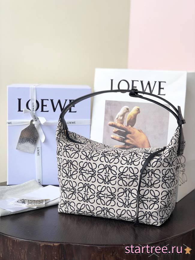 LOEWE | Small Cubi bag in Anagram Ecru/Black bag- 25 x 21 x 17cm - 1