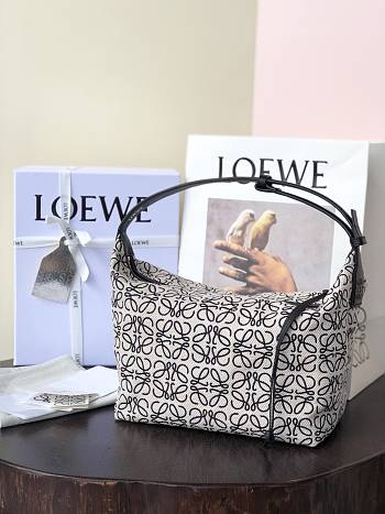 LOEWE | Small Cubi bag in Anagram Ecru/Black bag- 25 x 21 x 17cm