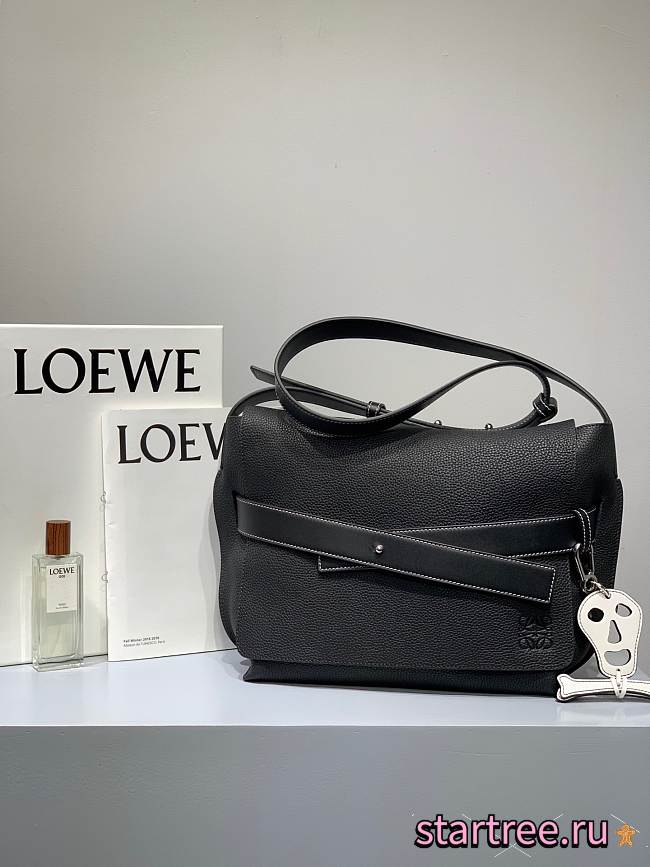 Loewe | Leather Strap Messenger Black Bag - 32 x 26 x 11cm - 1