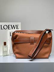 Loewe | Leather Strap Messenger Brown Bag - 32 x 26 x 11cm - 2