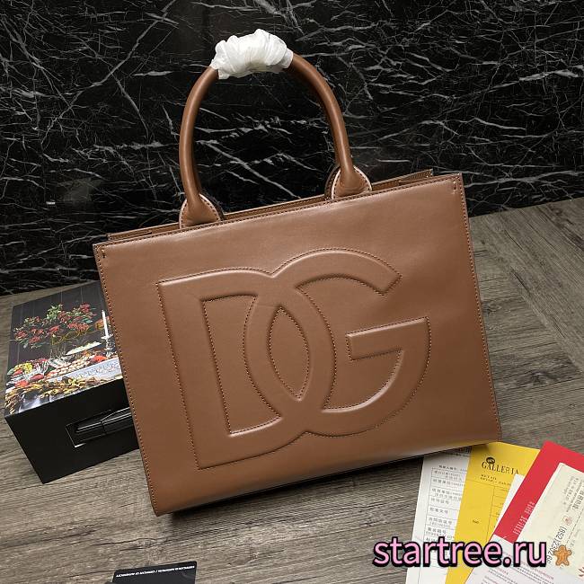 D&G | Small Brown calfskin DG Daily shopper - 36 x 28.5 x 13cm - 1