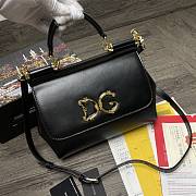 D&G | Sicily Black Bag with logo - 25 x 20 x 12cm - 1