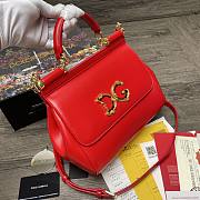 D&G | Sicily Red Bag with logo - 25 x 20 x 12cm - 3