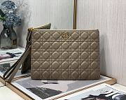 Dior | Large Dark Taupe Brown Caro Daily Pouch - S5086U - 30 x 21.5 cm - 1