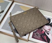 Dior | Large Dark Taupe Brown Caro Daily Pouch - S5086U - 30 x 21.5 cm - 3