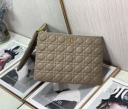 Dior | Large Dark Taupe Brown Caro Daily Pouch - S5086U - 30 x 21.5 cm - 4