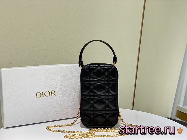 Dior | Lady Dior Black phone holder - S0872O - 18 x 10.5 x 2.5 cm - 1