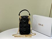 Dior | Lady Dior Black phone holder - S0872O - 18 x 10.5 x 2.5 cm - 4