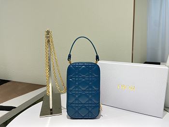 Dior | Lady Dior Blue phone holder - S0872O - 18 x 10.5 x 2.5 cm