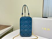 Dior | Lady Dior Blue phone holder - S0872O - 18 x 10.5 x 2.5 cm - 4