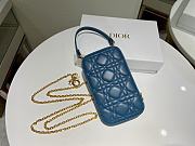 Dior | Lady Dior Blue phone holder - S0872O - 18 x 10.5 x 2.5 cm - 6