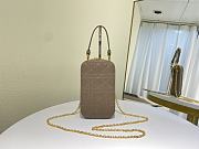Dior | Lady Dior Warm Taupe phone holder - S0872O - 18 x 10.5 x 2.5 cm - 1