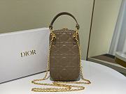 Dior | Lady Dior Warm Taupe phone holder - S0872O - 18 x 10.5 x 2.5 cm - 4