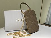 Dior | Lady Dior Warm Taupe phone holder - S0872O - 18 x 10.5 x 2.5 cm - 6