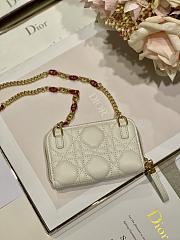 DIOR | Mini White CARO Zipped Pouch - S5087W - 12 x 8.5 cm - 6