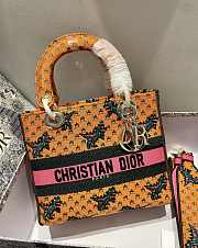 DIOR | Medium Lady D-Lite Bag Orange - M0565O - 24 x 20 x 11 cm - 6
