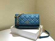 DIOR | Caro Blue belt pouch with chain -  S5091U - 20 x 11.5 x 3.5 cm - 1