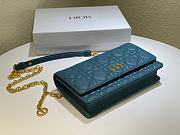 DIOR | Caro Blue belt pouch with chain -  S5091U - 20 x 11.5 x 3.5 cm - 3