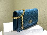 DIOR | Caro Blue belt pouch with chain -  S5091U - 20 x 11.5 x 3.5 cm - 4