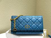 DIOR | Caro Blue belt pouch with chain -  S5091U - 20 x 11.5 x 3.5 cm - 6