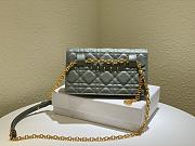 DIOR | Caro Gray belt pouch with chain - S5091U - 20 x 11.5 x 3.5 cm - 5