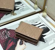 DIOR | Mini Warm Taupe Patent Wallet - S0178O - 11x9cm - 5