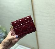 DIOR | Mini Red Wine Patent Wallet - S0178O - 11x9cm - 6